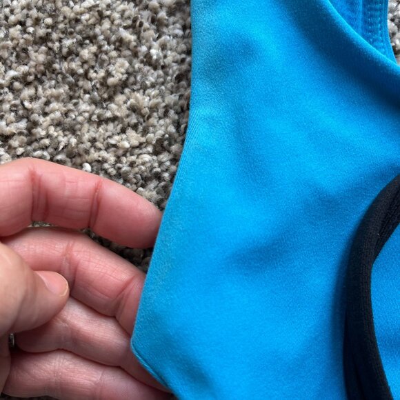 Athleta sports bra, Exhale, sky blue, small, medium impact - Picture 4 of 4